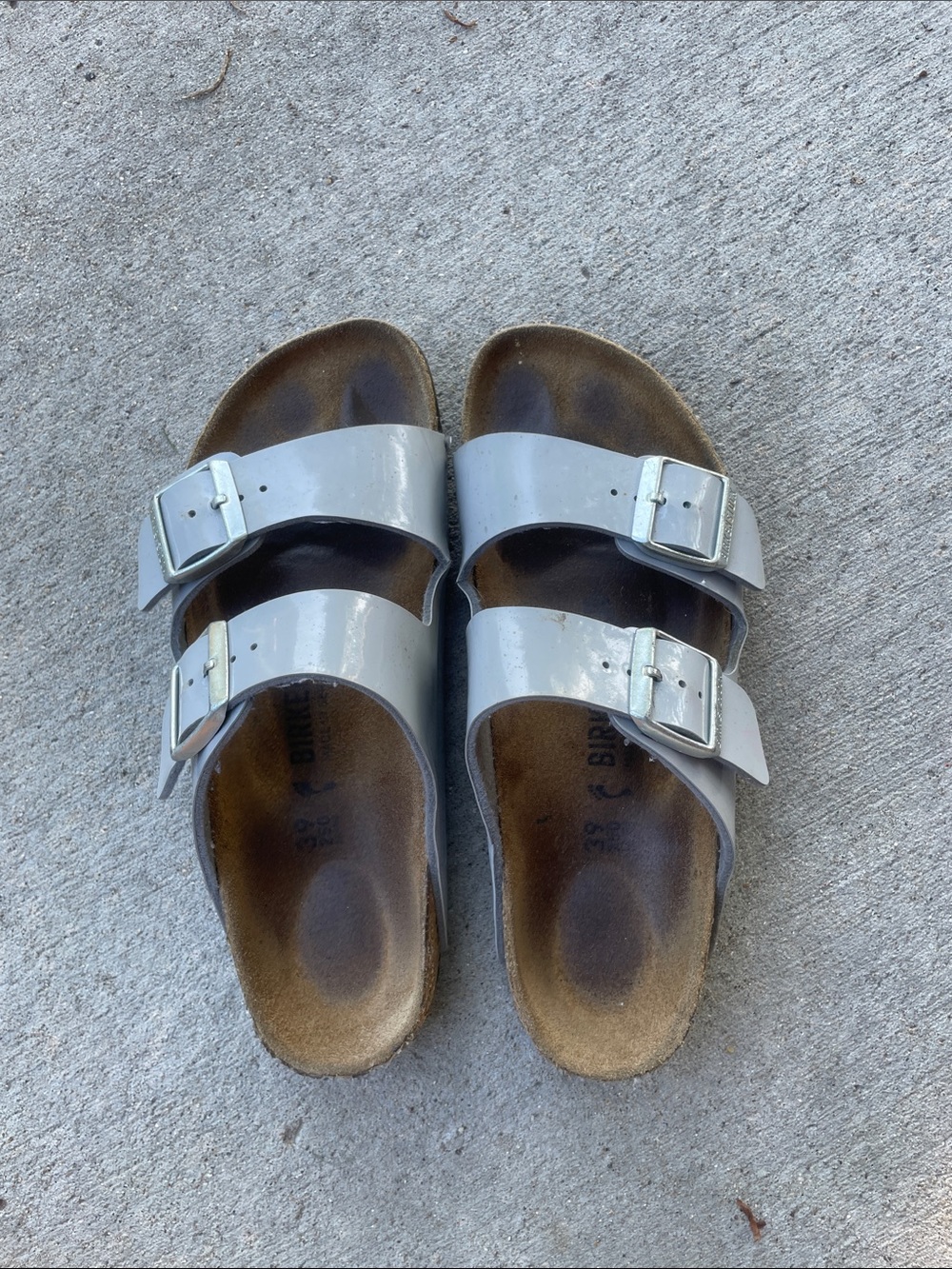Birkenstock Classic Double-Buckle Sandals in Light Gray